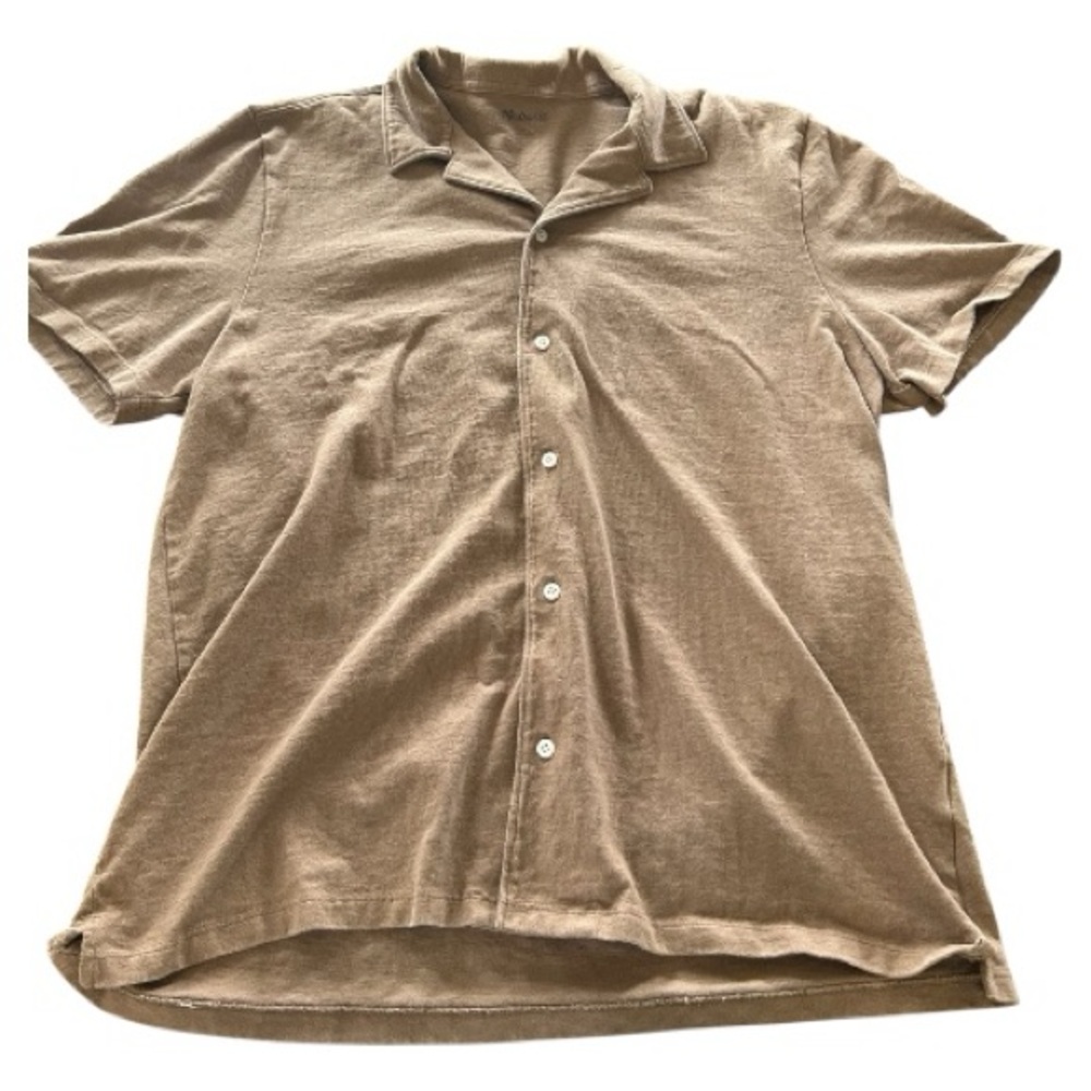 Madewell rust orange brown shirt sleeve casual button down shirt